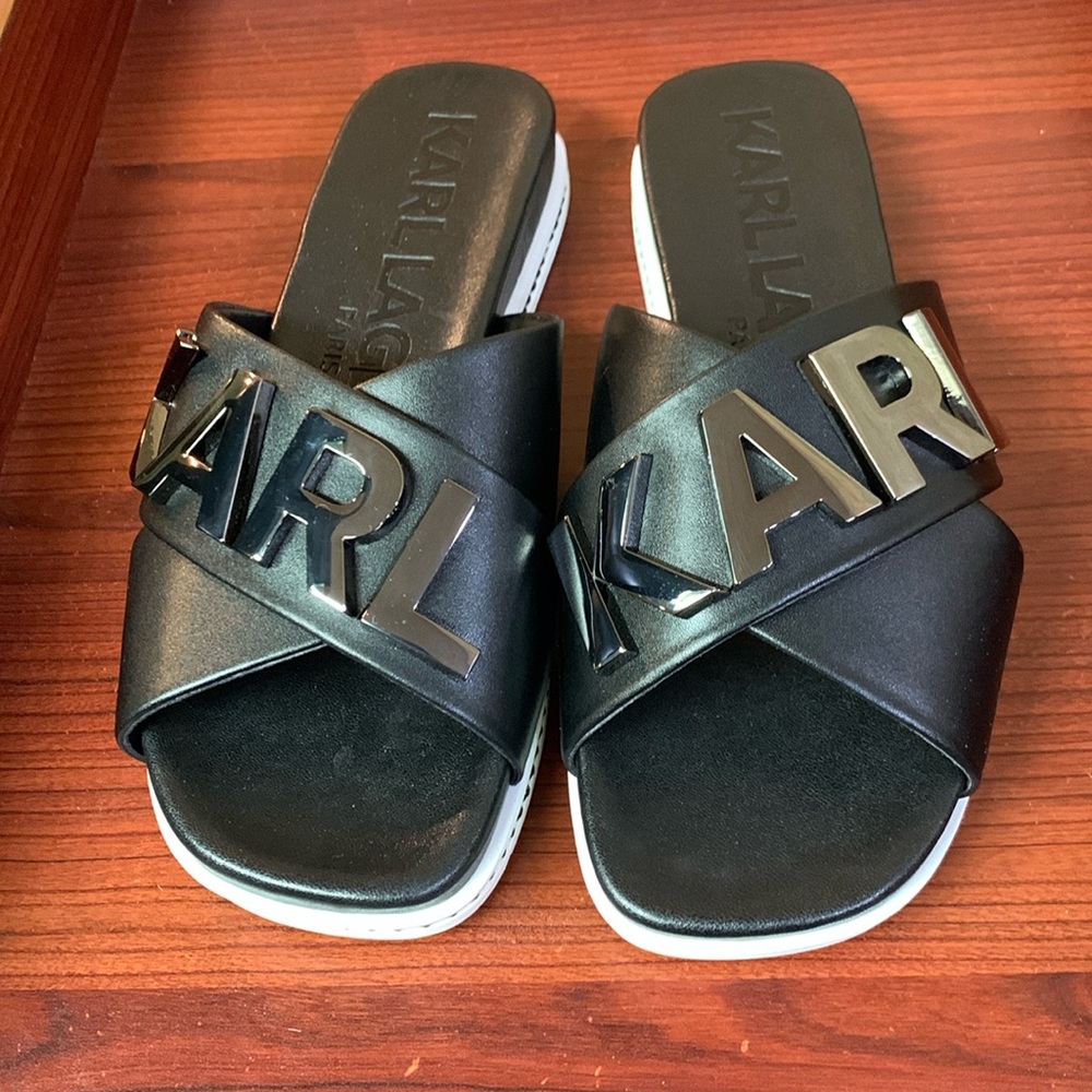 Brand new black Karl lagerfeld sandals